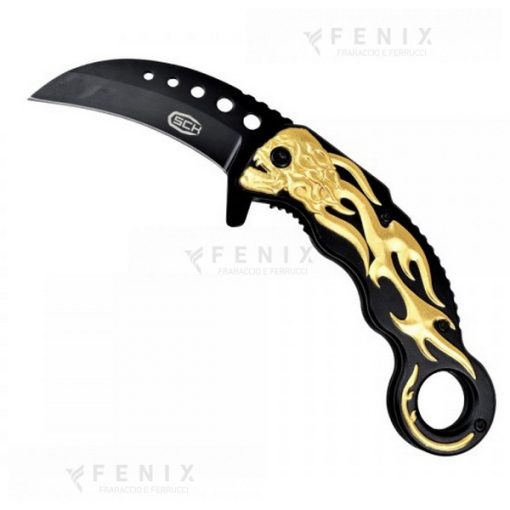 karambit nero teschio oro cw-016