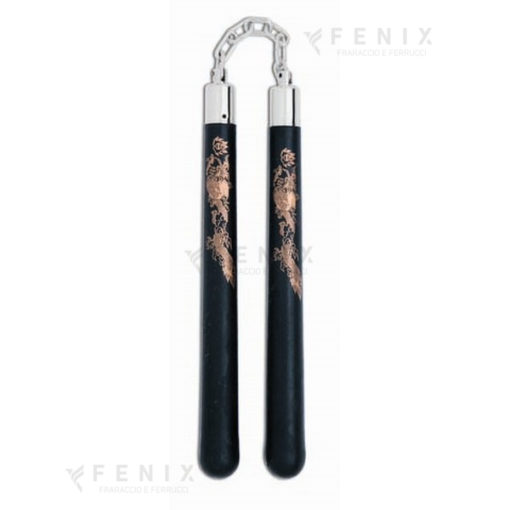 nunchaku in gomma dura con catena r50102