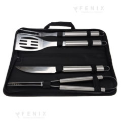 valigetta in cordura barbecue 4pz acciaio